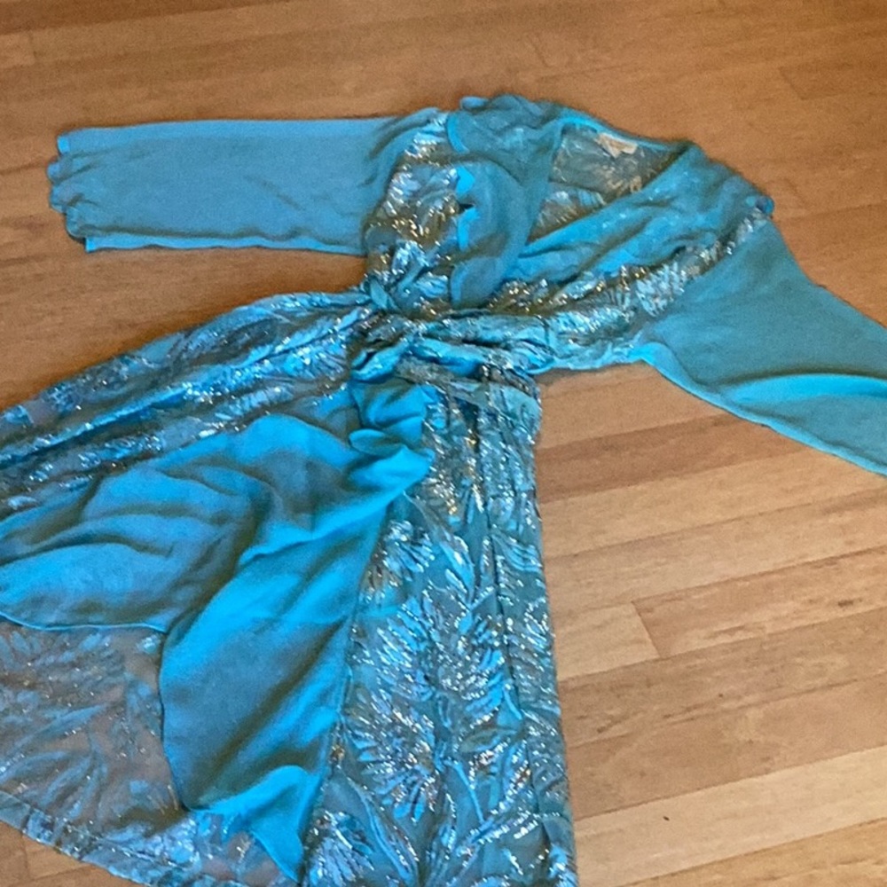 Vintage Gold Label Victoria’s Secret beautiful aqua loungewear or dres… - Picture 14 of 14